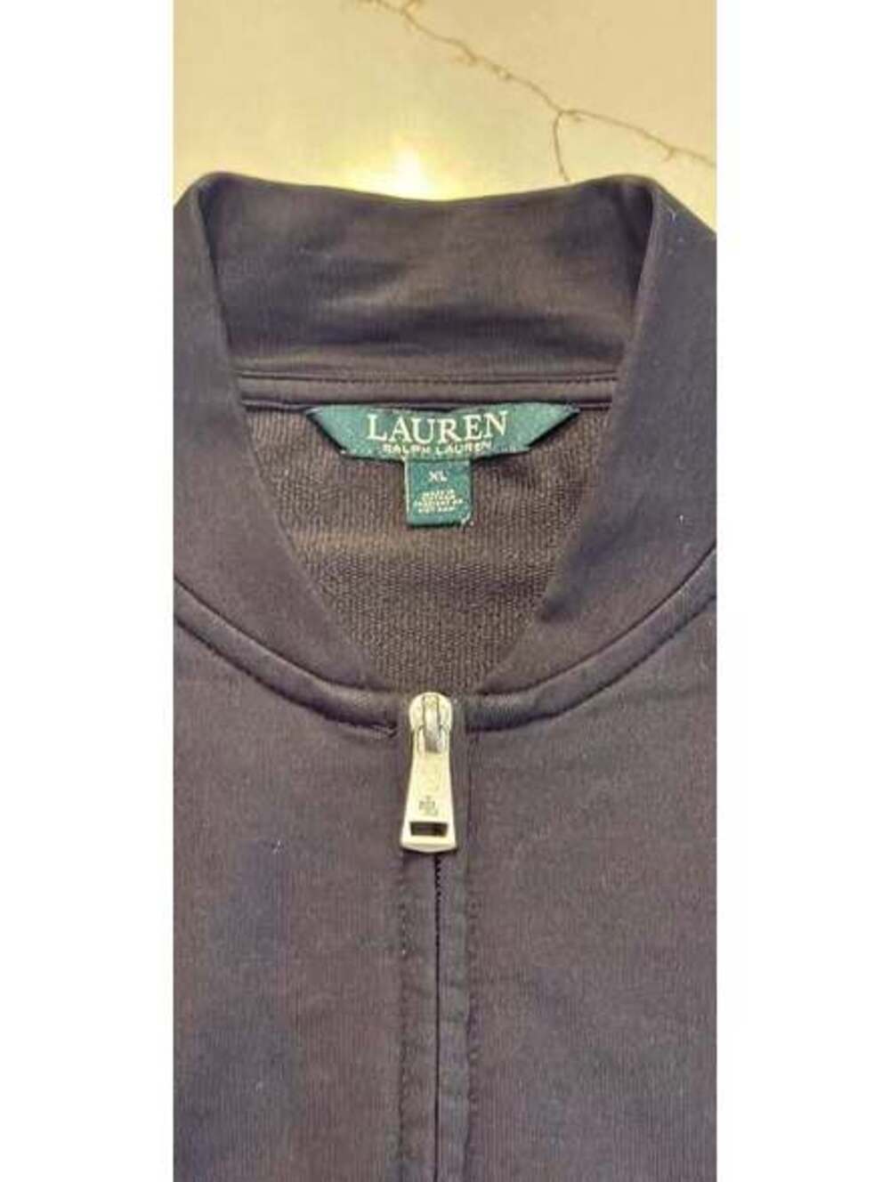 Lauren Ralph Lauren Jacket Full Zip Women's Velour White Strip Track Jacket XL